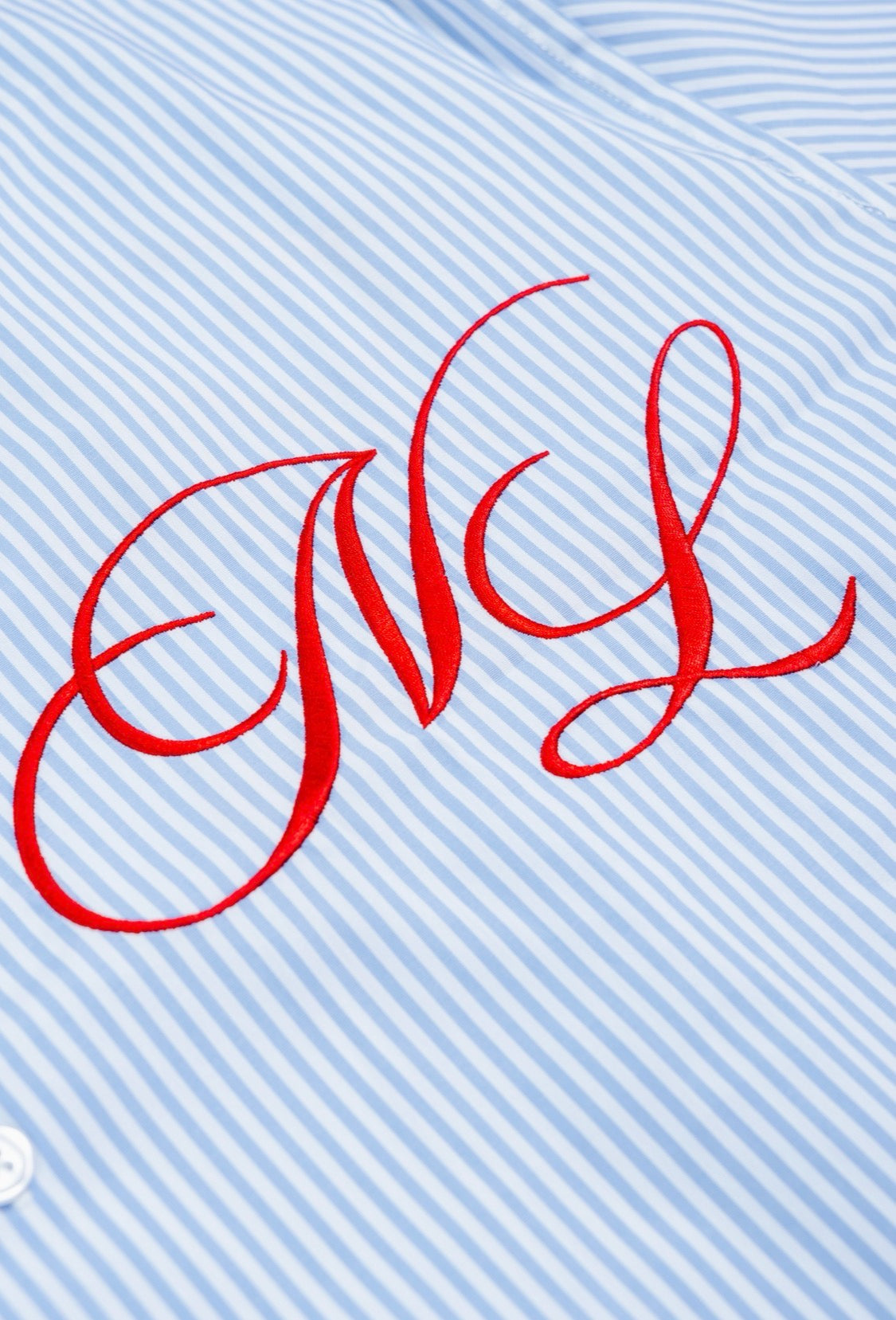 Cuban Collar Button Up (Light Blue Pinstripe)
