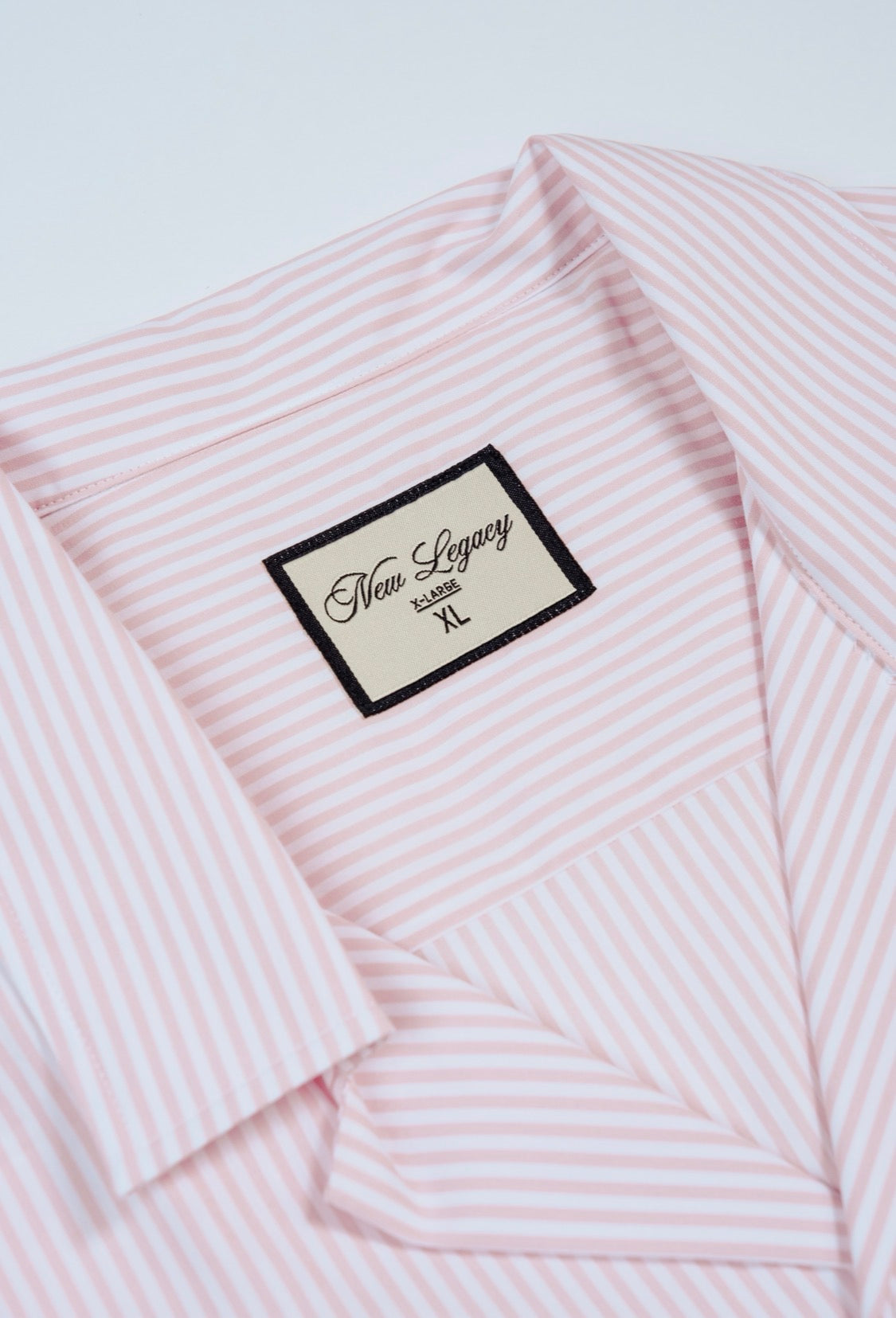 Cuban Collar Button Up (Soft Pink Pinstripe)